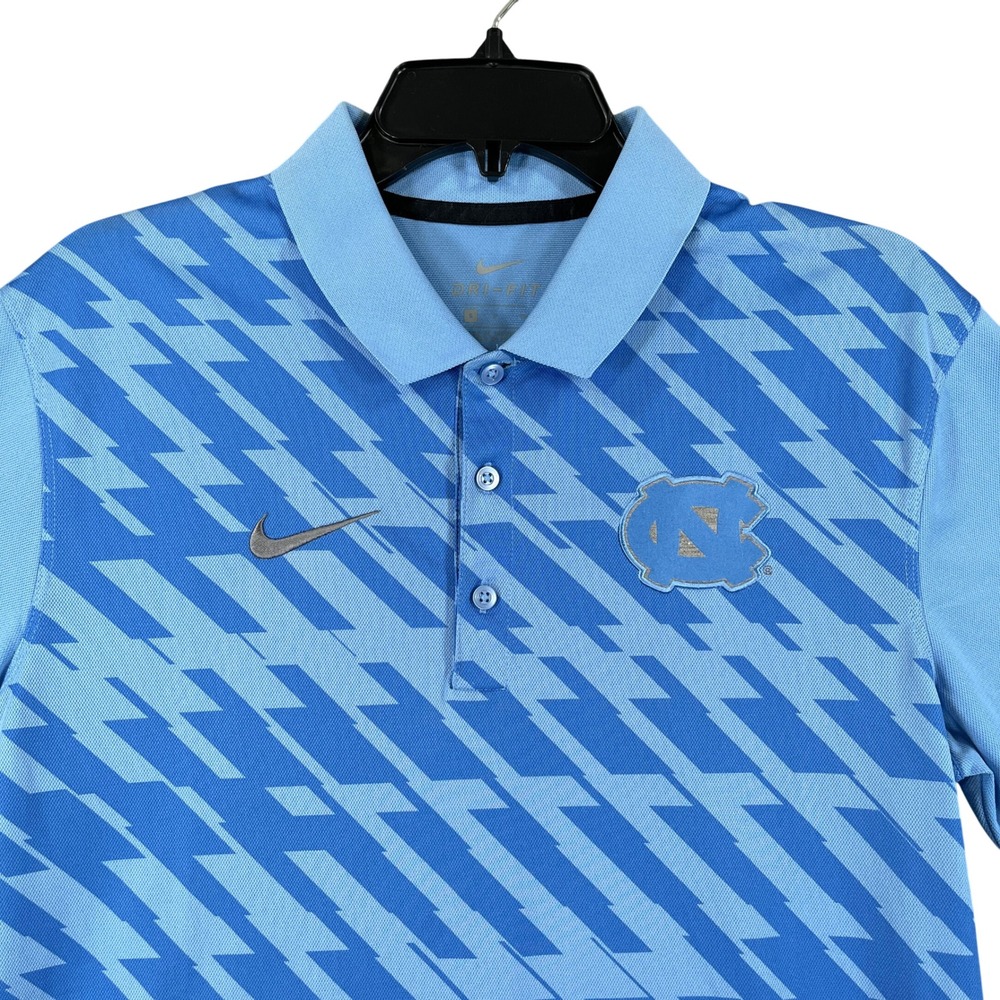 North Carolina Tarheels Nike Performance Polo Shirt Mens S Blue Lightning Bolt